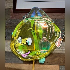 NWOT-Disney Park Flounder Mini Backpack Clear PVC Little Mermaid
